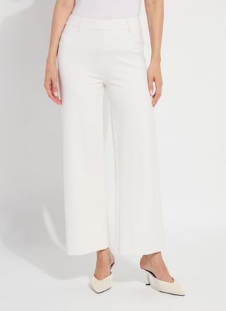 Lyss&eacute; Erin Hi Waist Wide Leg Ponte - Chalk (28 Inseam)