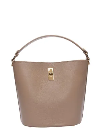 Luisa Vannini Beige Rundleer Tas