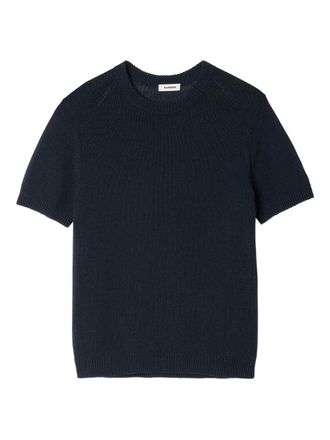 Sandro short-sleeved crew-neck sweater - Blue