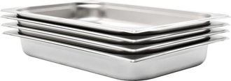 vidaXL Contenitori Gastronorm 4 pz gn 1/1 65 mm in Acciaio Inox Vidaxl