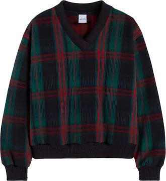 Aspesi V-neck plaid sweater - Blue