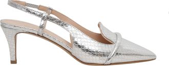 Parosh Silver Leather Sling Back
