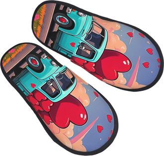 Generic Shoes Happy Truck Loads Of Love Lightweight Slippers Comfy Sliders For Bedroom Big Kid Winter M