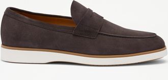 Russell & Bromley BENNY Mens Brown & White Suede Easy Saddle Loafer