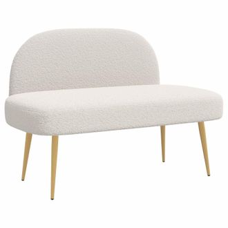 vidaXL Banco Tapizado Con Respaldo Crema 110 X 60 X 76 Cm Boucl&eacute; Vidaxl
