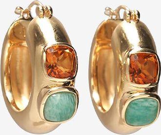 Lizzie Fortunato Goldene Creolen mit Steinen Piet