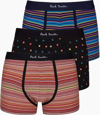 Paul Smith Mens PAUL SMITH 3 PK BOXER SHORTS SPOT/STRIPE/MULTI - Spot Stripe Multi - Size: 32/34