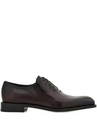 Ferragamo crocodile print tramezza oxford shoes - men - CALFSKIN/CALFSKIN/Goat Skin/Calf Leather/Rubber - 11EEE - Brown