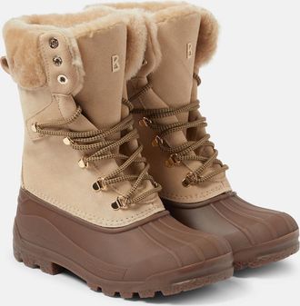 Bogner Wellington shearling-trimmed suede ankle boots