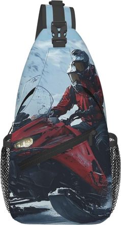Generic Snowmobile Cross Body Bag Trendy Crossbody Bag Anti Theft Sling Backpack For Camping Sports Cycling