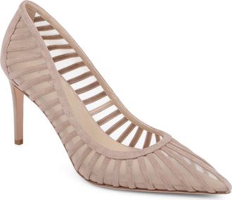L'agence Lenox Mesh Pump in Cappuccino Suede at Nordstrom, Size 6.5