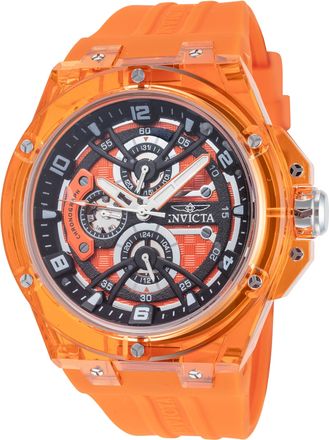 Invicta Mens Racing 46mm Orange Quartz Watch