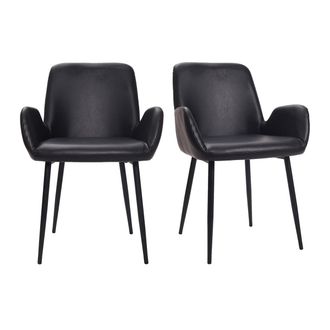 Miliboo Sillones Vintage Negros Con Patas Metal Negro (lote De 2) Tika