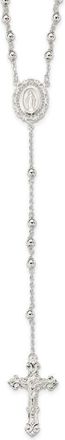 Diamond2Deal Sterling Silver Polished Rosary Necklace 18