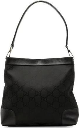 Gucci Pre-owned Shoulder Bags, female, Black, Size: ONE SIZE Pre-owned Vintage Nylon Shoulder Bag