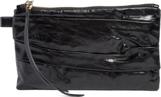 Hobo Waver Leather Zip Pouch in Black at Nordstrom Rack