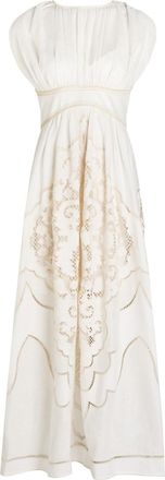 Zimmermann Daylight Embroidered Woven Maxi Dress - Cream - 00 (UK 6 / XS)