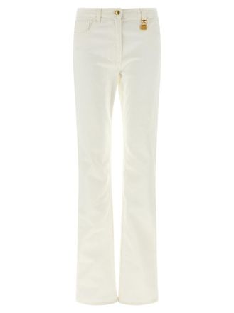 Elisabetta Franchi White Jewel padlock jeans