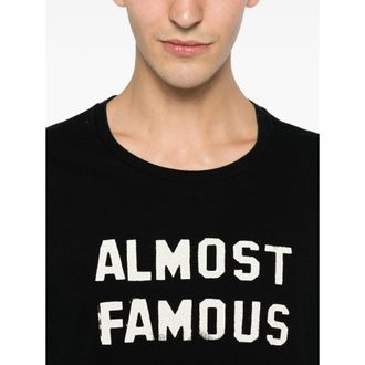 R13 Slogan-Print Cotton-Cashmere T-Shirt - Black