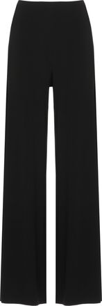 Norma Kamali Black Elastic Waistband Minimalist Wide-Leg Pants