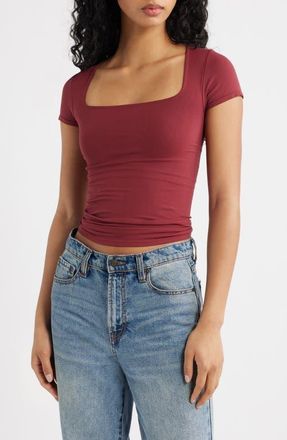 Free People Sunfade Clean Lines Baby T-Shirt in Pomegranate at Nordstrom, Size X-Small