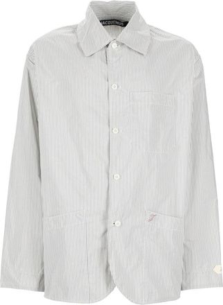 Jacquemus Neutrals La Veste Boutis Vertical Pinstripe Jacket