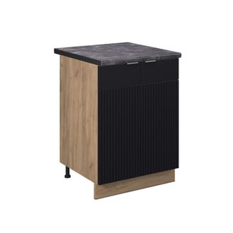 Vicco Mueble Bajo De Cocina Fame-line, Rayas Negras, 60 Cm, Et Antracita, Vicco