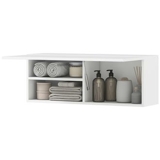 HOMCOM Homcom Armadietto Bagno Pensile Con Anta A Ribalta E Ripiani, 80x25x30cm