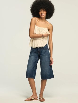 Lucky Brand Womens Super Low Rise Ultra Wide Culotte
