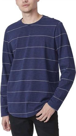 Paige Collins Long Sleeve Crew Neck T-Shirt In Midnight Space/antique Coin