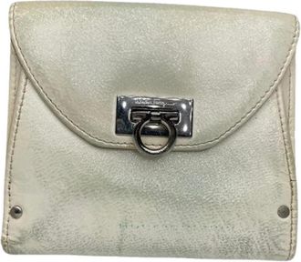 Ferragamo Pre-owned Vintage Portemonnee - Dames - Vintage Accessoires - Wit - ONE Size - Leer - Vintage