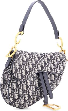 Dior Saddle Handbag Oblique Canvas Medium shoulder bag - women - Canvas - One Size - Blue
