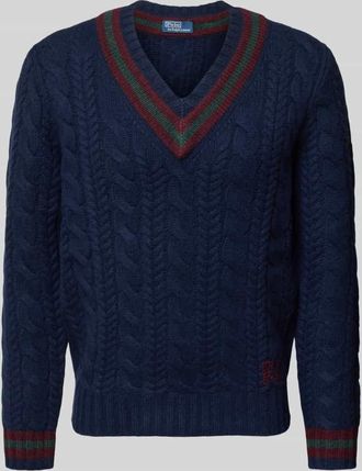 Polo Ralph Lauren Regular Fit Strickpullover aus Woll-Kaschmir-Mix in Marine, Größe XXL