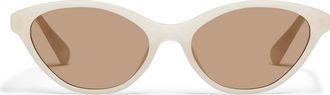 Quay Talk Nice 55mm Cat Eye Sunglasses in Bone/Tan at Nordstrom