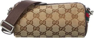 Gucci Gg Mini Canvas & Leather Boston Bag