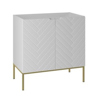 Petits Meubles Mueble bajo lavabo 80cm 2 puertas paneles de melamina y mdf blanco