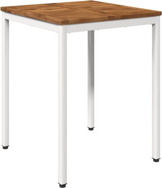 vidaXL Mesa De Cena De Jard&iacute;n Natural Y Blanco 60 X 60,5 X 75 Cm Vidaxl