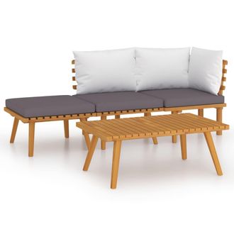vidaXL Muebles De Jard&iacute;n 4 Piezas Con Cojines Madera Maciza De Acacia Vidaxl