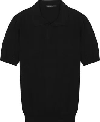 Tagliatore Cotton Fitted Ribbed Cuffs Polo Shirt