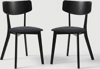 Oresteluchetta Juego De 2 Sillas De Madera Maciza Tapizadas Para Cocina Y Comedor Tokyo - Negro