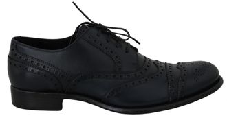 Dolce & Gabbana Donkerblauwe Leren Wingtip Oxford Dresschoenen