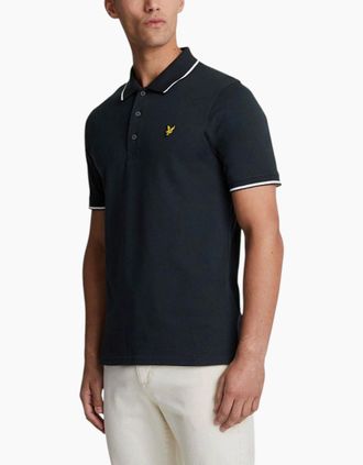 Lyle & Scott Mens Lyle & Scott Mens Polo Shirt Tipped Short Sleeve Tee - Navy - Size: 36
