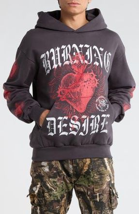 mnml Burning Desire Hoodie in Washed Black at Nordstrom Rack, Size Medium