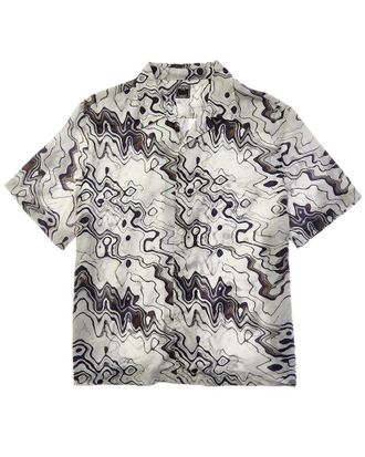 Todd Snyder Todd Snyder Tonal Marble Print Camp Collar Shirt