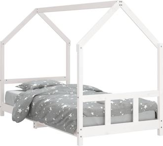 vidaXL Estructura De Cama Para Ni&ntilde;os Madera De Pino Blanco 90x200 Cm Vidaxl