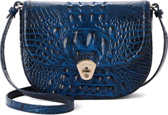 Brahmin Portia Croc Embossed Leather Crossbody Bag in Anchor at Nordstrom