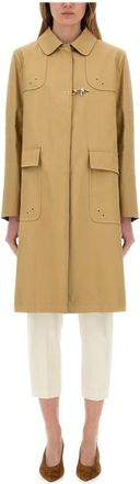 Fay Cappotto Tasche a Toppa - Dames - Mantel - Beige - XS - Jassen
