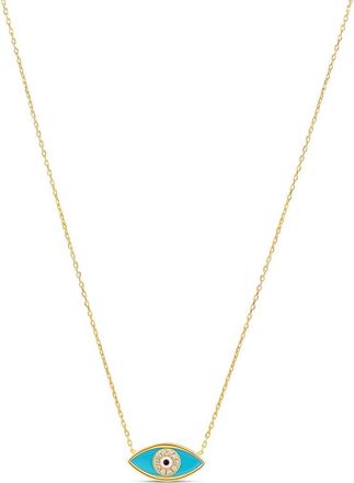 SHYMI Evil Eye Pendant Necklace in Gold/blue at Nordstrom, Size 16