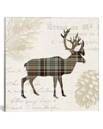 iCanvas Plaid Lodge, Tan I by Wild Apple Portfolio