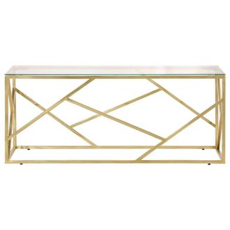 Berkfield Home Modern Coffee Table Gold Stainless Steel & Tempered Glass